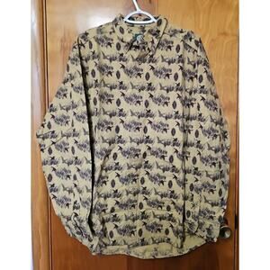 Cabela's Vintage Duck Chamois Button Down Shirt Mens Sz L Tall